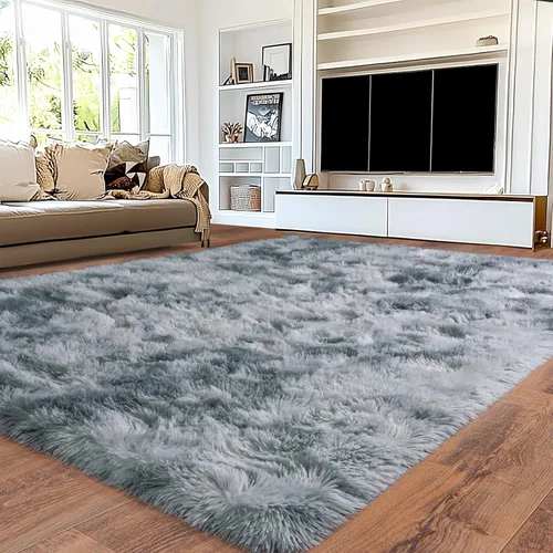 Miniatura 79 de Alfombras de área de 8x10 para sala de estar, alfombra shaggy grande ultra suave y esponjosa para dormitorio, alfombras de felpa mullida Blanco crema