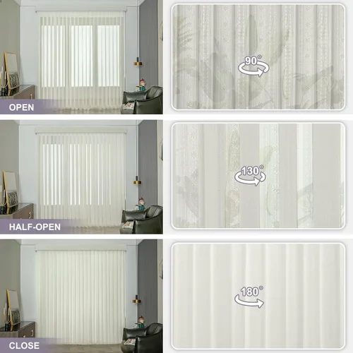 Miniatura 2 de Graywind Persianas verticales de tela transparente manuales tamaño personalizado ajustar luz tela transparente sin varilla de control privacidad