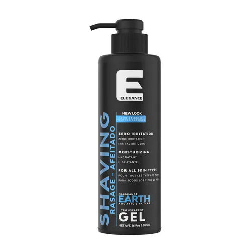 E Elegance Barber Accessories - Gel de afeitar transparente para hombres o mujeres, fragancia acuática/tierra activa - La mejor solución de afeitado