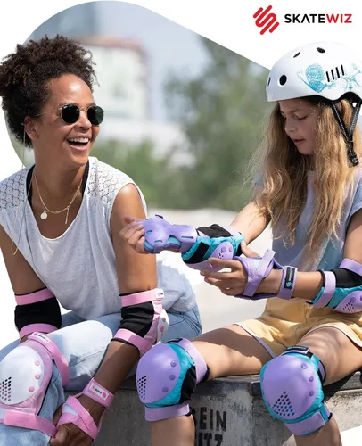 Miniatura 9 de SKATEWIZ Juego de almohadillas de protección para patineta para niños y adultos - Smash - Almohadillas para patines [6 piezas] con protectores