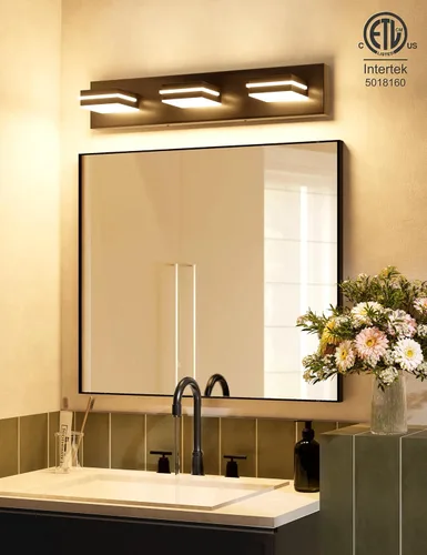 Miniatura 5 de VOLISUN 5CCT Lámparas de Baño sobre Espejo, Regulables, Cabezal Giratorio 360°, 24 pulgadas, 3 Lámparas de Tocador de Baño, Luces LED de Tocador