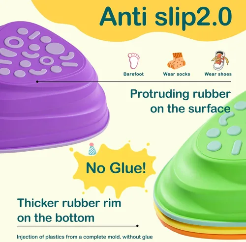 Miniatura 5 de makarci 11 piezas de piedras de equilibrio para niños – Piedras de equilibrio antideslizantes con tapas de goma, juguetes sensoriales para niños