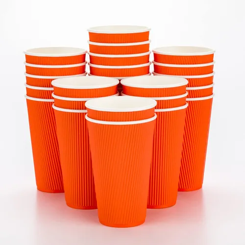 Miniatura 27 de Vasos de café de papel aislado de pared corrugada, 12 onzas, 12 onza, Negro