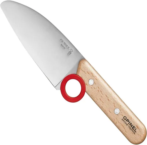 Miniatura 5 de Opinel Le Petit Chef - Juego completo de cocina de 3 piezas, cuchillo de chef con punta redondeada, protector de dedos, pelador, para niños y Rojo