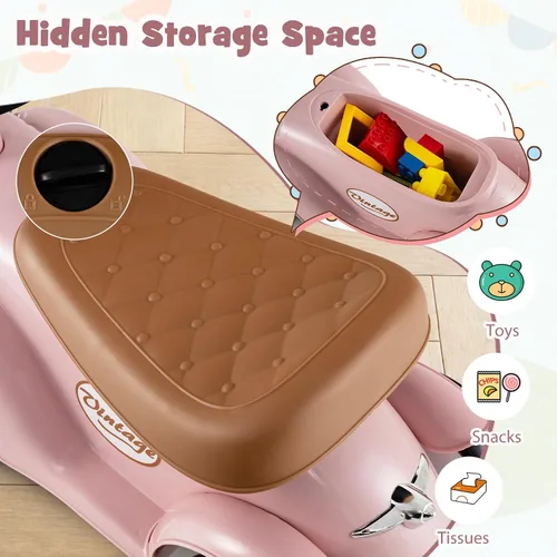 Miniatura 5 de HONEY JOY Coche de Paseo Infantil, Juguetes de Montar al Aire Libre para Niños Pequeños con Volante, Claxon y Almacenamiento, Coche Deslizante