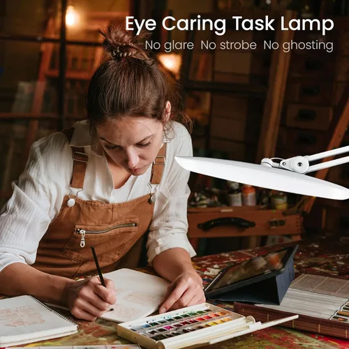 Miniatura 4 de Lámpara LED de escritorio de 1600 lúmenes, 24 W, lámpara de trabajo de arquitecto súper brillante de 20 pulgadas, 3 modos de luz, atenuación