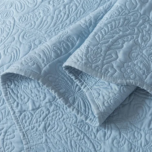 Miniatura 35 de HoneiLife - Juego de colcha de tamaño Queen, juego de ropa de cama de pana bordada de 3 piezas, colcha de lujo, ligera, cálida, para todas las Pana