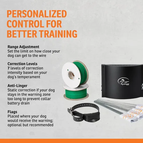 Miniatura 4 de SportDOG Sistema de valla recargable de marca en el suelo, impermeable, collar recargable con tono, vibración y estática, expandible para contener