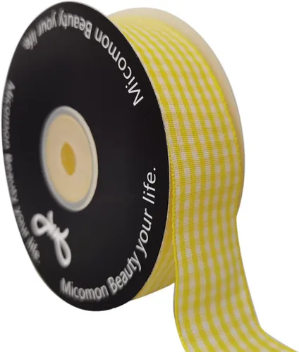 Miniatura 38 de Cinta de cuadros a cuadros vichy marrón 25 yardas cada rollo 100% poliéster (1 pulgada, marrón)