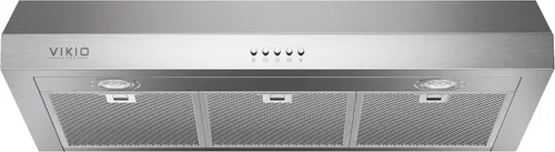 VIKIO HOME Campana Extractora Bajo Gabinete de 30 Pulgadas, 1200 CFM de Doble Motor para Ventilación de Cocina con Luces LED, Control de Botones,