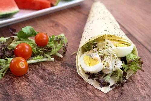Miniatura 4 de Norigami Egg Wraps - Proteína de guisante, baja en carbohidratos, fina y saludable, certificado Kosher, sin OMG, sin gluten, 6 envolturas