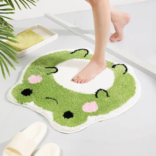 Miniatura 10 de Panstar Tapete de baño de leopardo para baño, tapete de baño de dibujos animados de leopardo marrón, antideslizante, absorbente en forma de animal