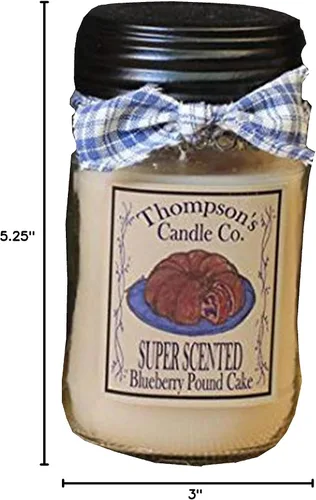 Miniatura 3 de Thompson's Candle Co. Velas en tarro Mason de 12 onzas - Pastel de libra de arándanos
