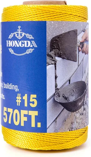 Miniatura 11 de HONGDA Mason Line - Cuerda de polipropileno torcido #18 de 215 pies, perfecta para trabajos de mampostería y para el diseño de construcción general