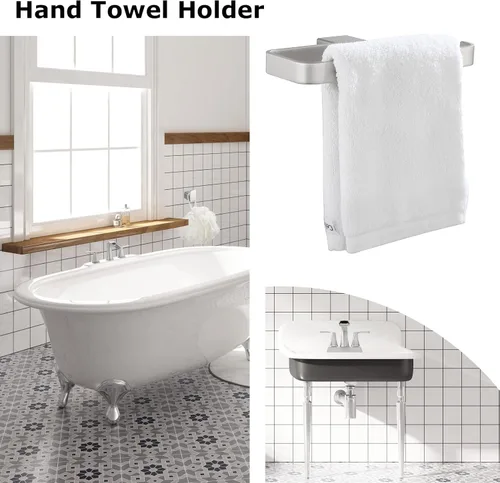 Miniatura 7 de PARLOS Barra de soporte de toalla de mano de construcción de latón níquel cepillado para baño y cocina, montaje en pared oculto accesorios de montaje