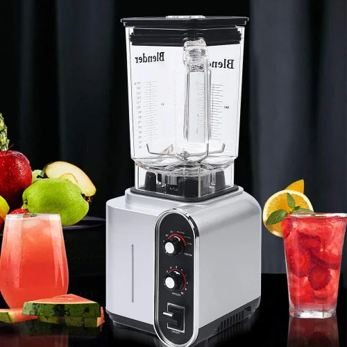 Miniatura 6 de Licuadora insonorizada, 110 V, 2200 W, 1.5 L, licuadora comercial de jugo de frutas con carcasa de sonido silencioso para puré, trituración