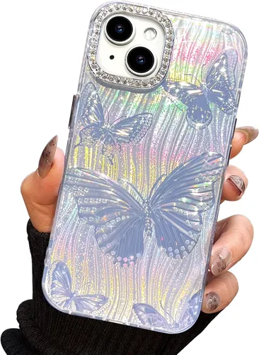 Miniatura 61 de I-MGAE-IN-AR Funda compacta para iPhone 11, diseño de mariposa, marco de protección de lente de cámara con diamante 3D, bonitas fundas protectoras