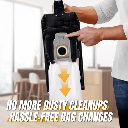 Miniatura 6 de POWERTEC Bolsas de vacío tipo Y, paquete de 10 para aspiradoras verticales Hoover Style Y, Z, YZ WindTunnel, bolsas de polvo de repuesto