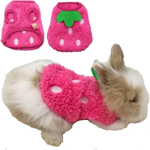 ANIAC Ropa de conejo para conejos, chaleco cálido de gatito, camisa de forro polar XXXS para perro, camiseta acogedora para conejillo de indias,