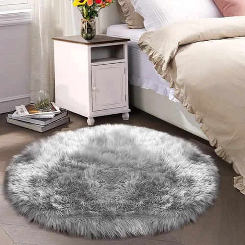 Miniatura 85 de Latepis - Tapete rectangular de piel sintética tipo lana de oveja suave, esponjosa y lavable para sala de estar, dormitorio, sala de juegos o Blanco