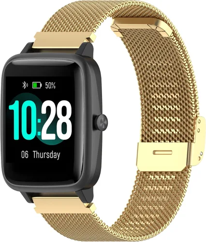 Miniatura 12 de FitTurn Correa delgada compatible con Cubitt CT2/CT2S SmartWatch, correa de reloj ajustable de malla de acero inoxidable, correa de repuesto