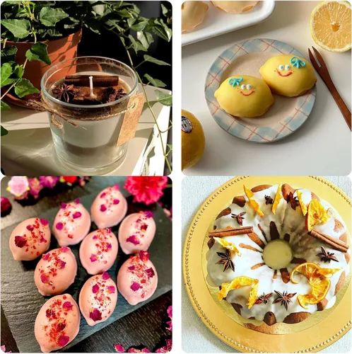 Miniatura 6 de Moldes de chocolate para magdalenas de limón, molde de fondant de anís estrellado y canela, moldes de silicona para hornear frutas y limón