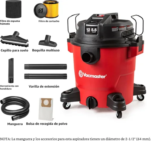 Miniatura 2 de Vacmaster Aspiradora de 12 galones, 5.5 HP Pico de alta capacidad, húmeda/seca - VJH1211PF 1101
