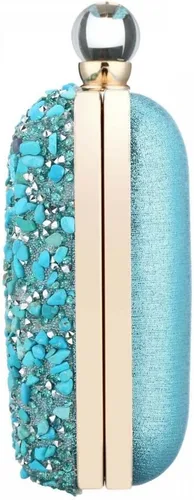 Miniatura 6 de Bolso de mano de noche de piedra multicolor brillante bolso de mano brillante con purpurina para boda, fiesta, baile de graduación
