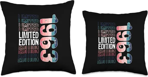 Miniatura 3 de Limited Edition Vintage 1963 Retro Birthday Throw Pillow