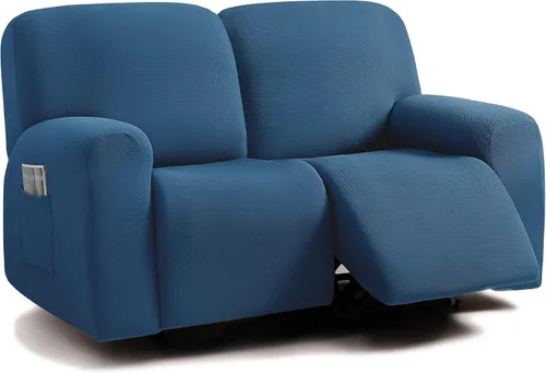 Miniatura 7 de ULTICOR - Juego de 8 fundas para sofá reclinable de jacquard, fundas elásticas para sofá reclinable para 3 cojines, fundas gruesas, suaves y Gris