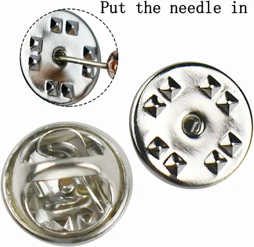 Miniatura 2 de 100 piezas traseras de alfiler, parte trasera de pasador de bloqueo de metal, embrague de latón para broche, corbata, sombrero, insignia, reemplazo