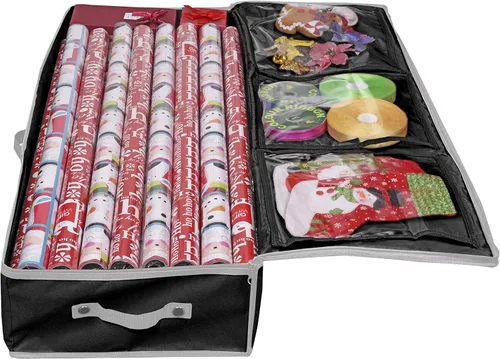 Miniatura 4 de Contenedor de almacenamiento de papel de regalo, organizador de papel de regalo debajo de la cama, 41 x 14 x 6 pulgadas, soporte de caja para 18 a