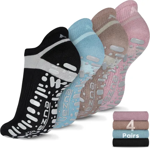 Miniatura 30 de Muezna Calcetines de yoga antideslizantes para mujer, antideslizantes, para pilates, barras, calcetines de hospital con agarres, talla 5-10
