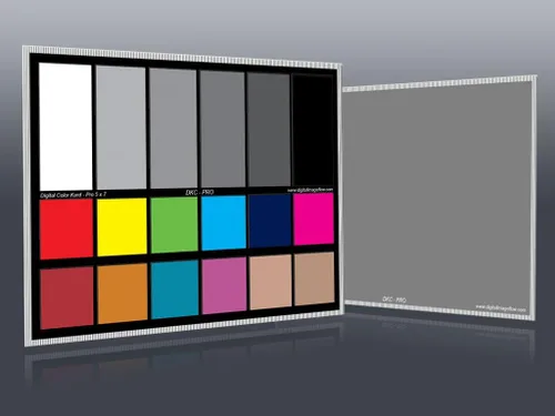 DKC-Pro - Juego de 2 tablas de balance de blancos y calibración de color de 5 x 7 pulgadas con 12% y 18% de gris, calidad profesional, incluye