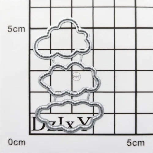 Miniatura 3 de DzIxY Nubes irregulares Troqueles de corte de metal para kit de fabricación de tarjetas, troqueles de papel en relieve, plantillas para máquina