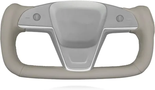 Miniatura 18 de MEWANT Funda para volante de automóvil de piel sintética cosida a mano para Tesla Yoke Model S Plaid 2021-2023/Model X 2021-2023, accesorios