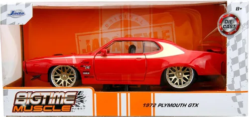 Miniatura 2 de Jada Big Time Muscle 1:24 1972 Plymouth GTX, auto fundido a presión, juguetes para niños y adultos (rojo)