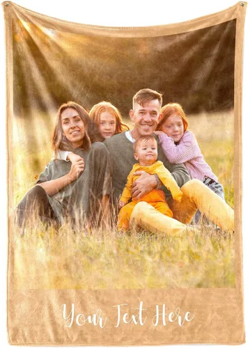 Manta personalizada con imagen, se envía al día siguiente, impresa en Estados Unidos, manta de fotos personalizada, colores vibrantes, suave y