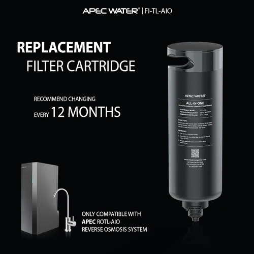 Miniatura 2 de APEC WATER Cartucho de filtro de repuesto ROTL-AIO – Filtro de ósmosis inversa de 600 GPD, todo en uno, elimina el 99% de las impurezas (FI-TL-AIO)