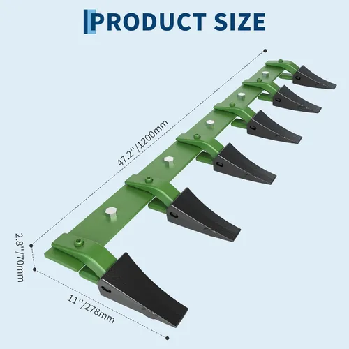 Miniatura 5 de Barra de dientes de acero resistente de 48 pulgadas para cargador de tractor, capacidad de carga de 4,560 libras, se adapta a bordes de corte