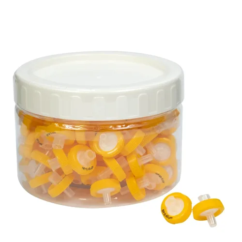 Miniatura 11 de filtros de jeringa, filtración hidrofílica de nailon, 0,22 um micrón, tamaño de poro, 0.512 in, diámetro de membrana, disco de membrana de nailon