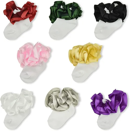 Miniatura 5 de TONGXiNHUA and three Chinese characters 8 Pairs Ruffle Socks for NewbornInfantToddlerLittle Girls
