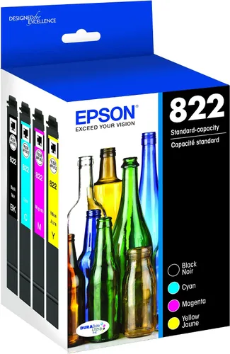 Miniatura 3 de EPSON T822 DURABrite Ultra - Tinta de capacidad estándar negro y color - Paquete combinado de cartuchos (T822120-BCS) y cartucho negro T822
