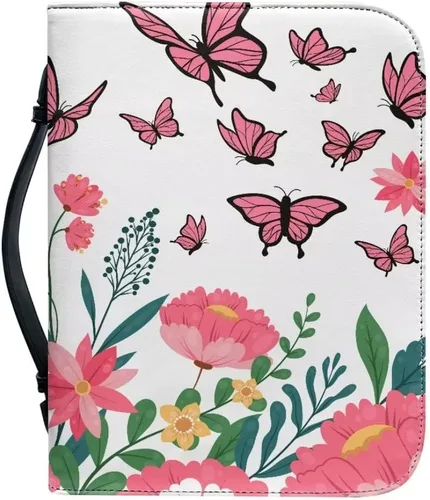 Miniatura 10 de Funda de cuero para la Biblia para hombres, funda de Biblia con patrón de bola roja, bolsa grande para la Biblia con asa bolsa de mano