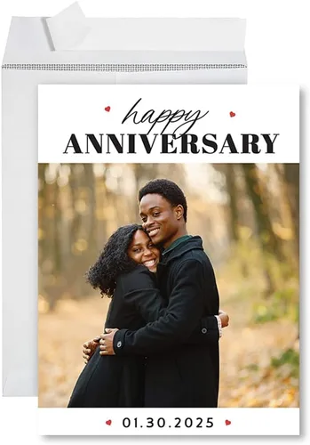 Miniatura 12 de Andaz Press Tarjeta fotográfica personalizada de 8.5 x 11 pulgadas con sobre, tarjeta de aniversario personalizada para marido, esposa, él, ella