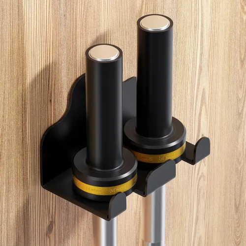 Miniatura 2 de JNIHEEP Colgador de Barra Olímpica, Estante de Barra de Gimnasio para Garaje, Estante de Montaje Vertical para Barras, Recubierto en Polvo Negro