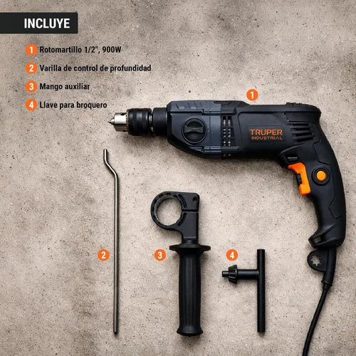 Miniatura 9 de Industrial 1/2 Rotomartillo 900 W