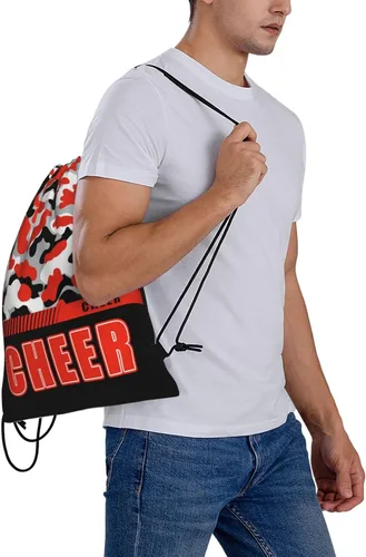Miniatura 61 de Mochila con cordón impermeable para gimnasio, bolsas con cordón, bolsa de cuerda deportiva, mochila de camuflaje, Bolsas con cordón Cheer - Bolsas