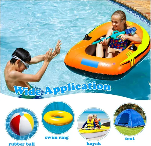 Miniatura 5 de Parches de piscina sobre el suelo - Kit de reparación de revestimiento de vinilo de 49 x 34 pulgadas con parche rectangular (azul)
