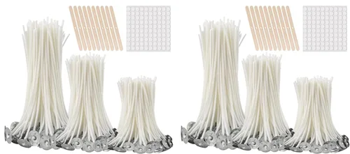 Miniatura 7 de buluker 300 piezas de mechas para velas sin humo funcionales - Mechas de algodón preenceradas con pestañas sustentadoras de metal
